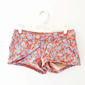 Billabong Orange and Purple Floral Denim Shorts